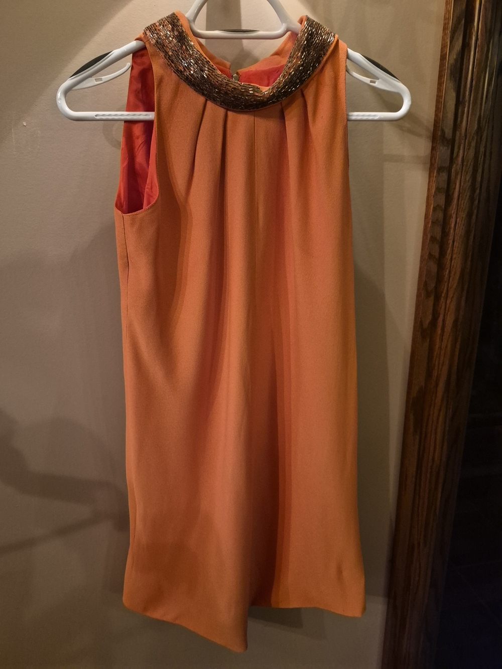 Beaded Collar Orange Midi Dress ***HUGE CLOSET CLEAROUT!***